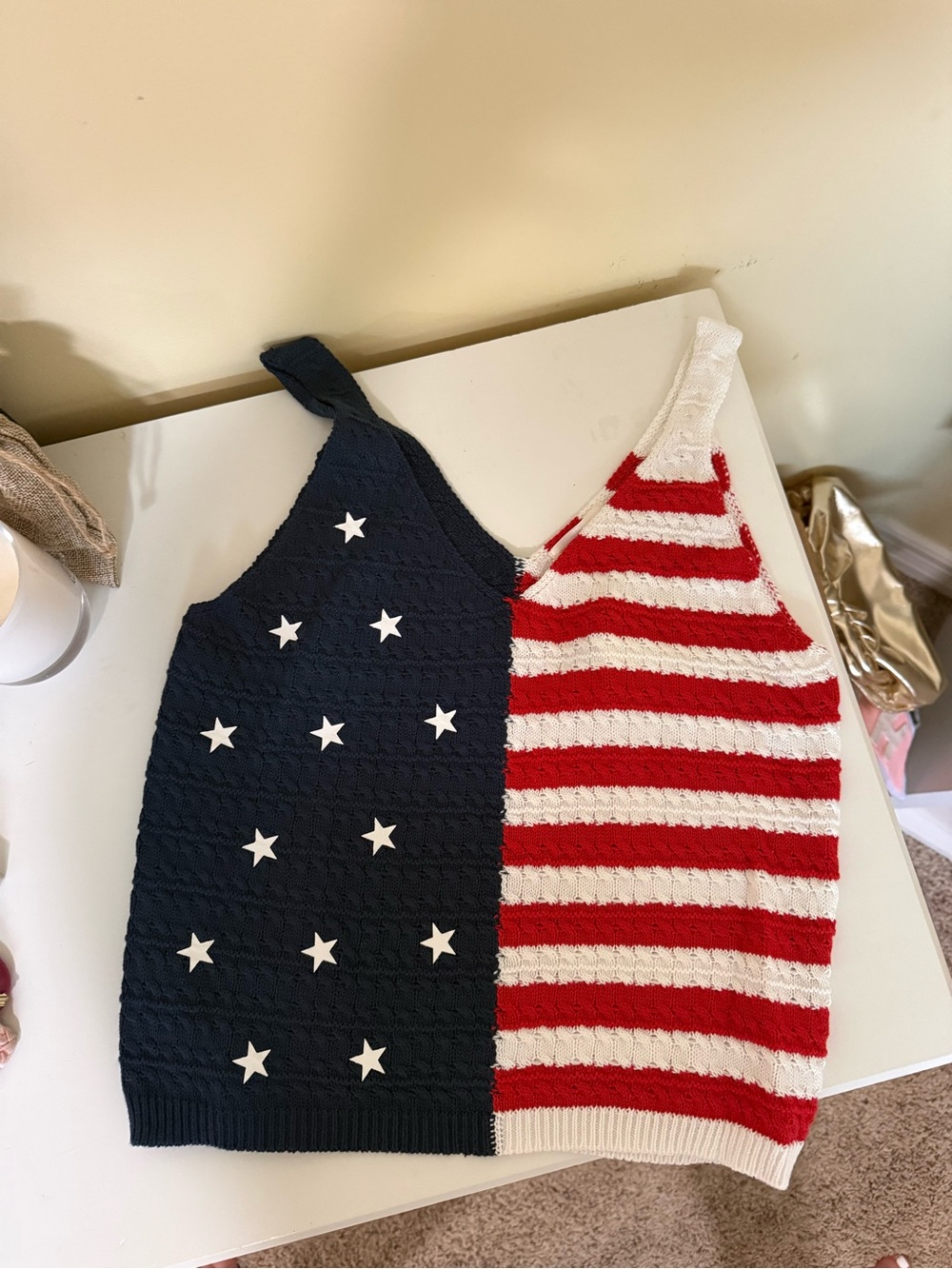 Red, White & Blue Star Stripe One-Piece Tank